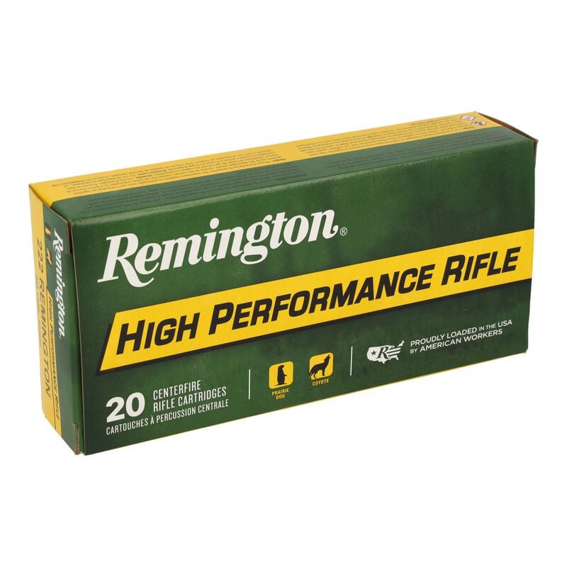 High Performance Rifle, 222 Rem, 50 Grain, Pointed Soft Point, 3140 fps