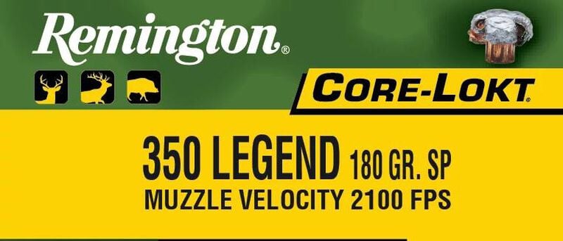 Core-Lokt, 350 Legend, 180 Grain, Jacketed Soft Point, 2100 fps