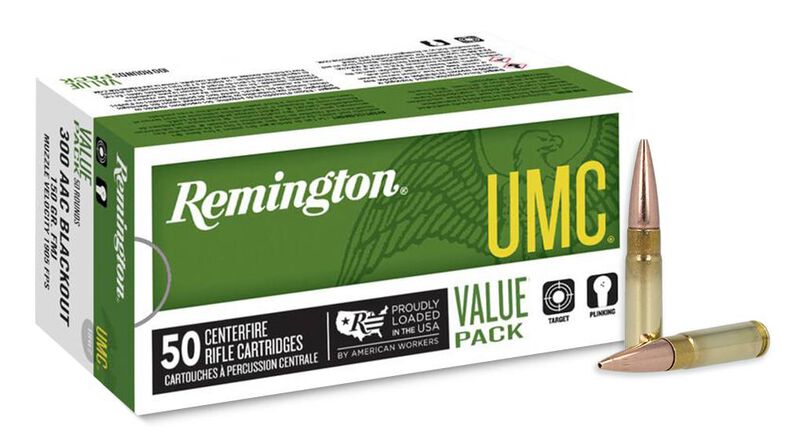 UMC Centerfire Rifle, 300 Blackout, 220 Grain, Open Tip Flat Base, 940 fps