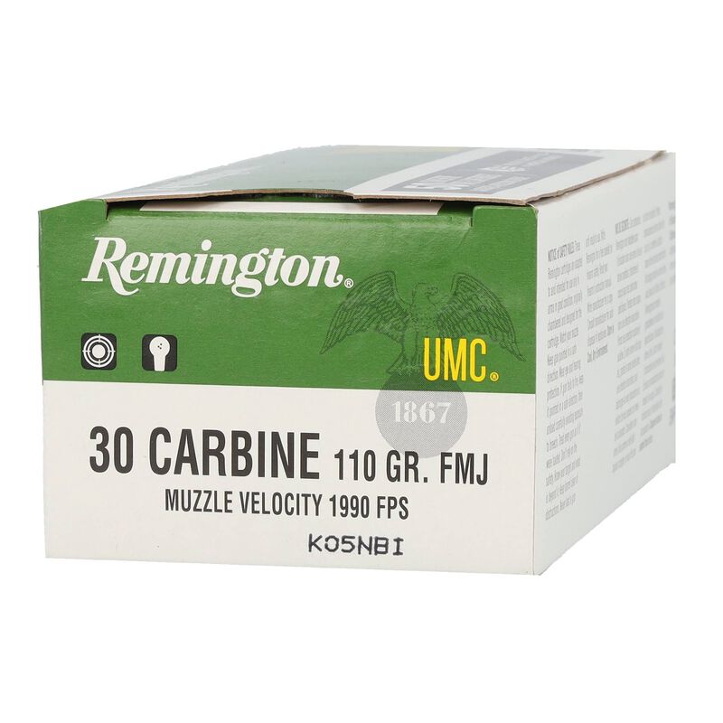 UMC Centerfire Rifle, 30 Carbine, 110 Grain, Full Metal Jacket, 1990 fps