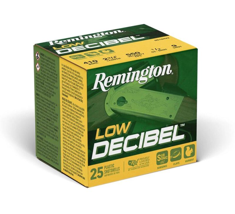 Low Decibel, 410 Bore, 9 Shot, 2-1/2 in, 1/2 oz, 650 fps