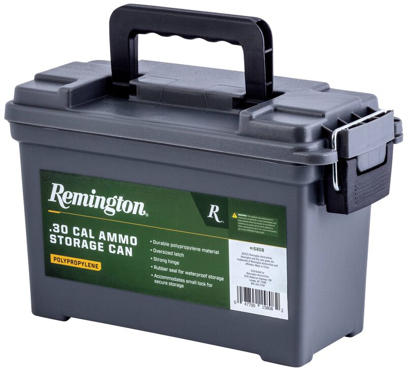 Remington Ammo Can, Gray, Plastic, 11 inch L x 7.5 inch H x 4 inch W