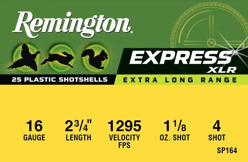 Express Extra Long Range, 16 Gauge, 4 Shot, 2-3/4 in, 1 1/8 oz, 1295 fps