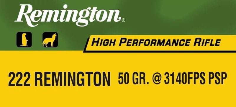 High Performance Rifle, 222 Rem, 50 Grain, Pointed Soft Point, 3140 fps