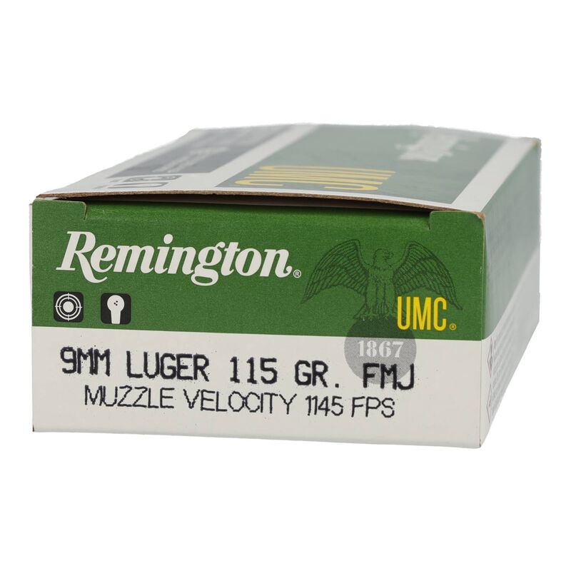 UMC Handgun, 9mm Luger, 115 Grain, Full Metal Jacket, 1145 fps