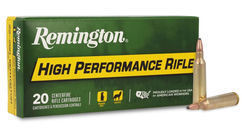 High Performance Rifle, 22-250 Rem, 55 Grain, Pointed Soft Point, 3680 fps
