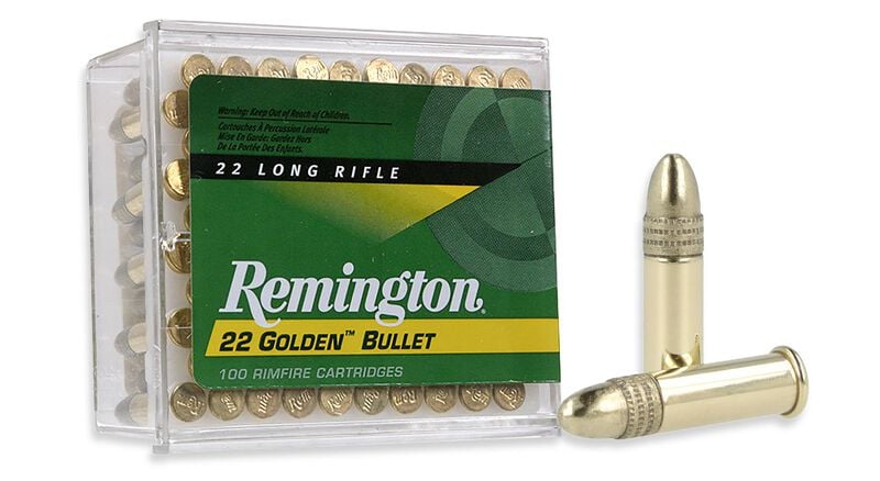 22 Golden Bullet, 22 LR, 40 Grain, Brass Plated Round Nose, 1280 fps