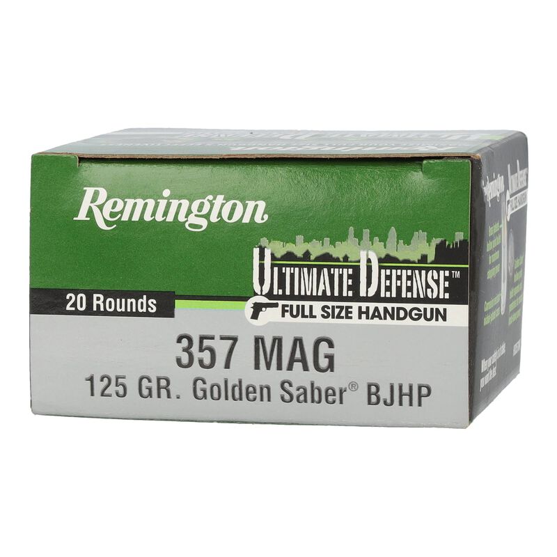 Ultimate Defense Handgun, 357 Magnum, 125 Grain, Brass Jacketed Hollow Point, 1220 fps