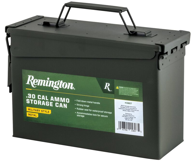 Remington Ammo Can - Metal, Green, 11 inch L x 7.5 inch H x 4 inch W, Metal