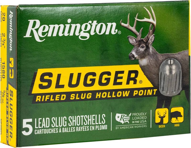 Slugger Rifled Slug, 20 Gauge, 383 Grain, 2-3/4 in, 1580 fps