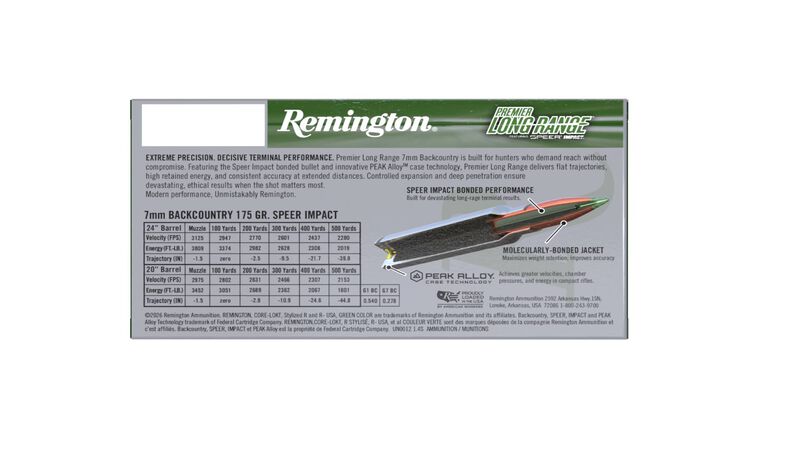 Premier Long Range, 7mm Backcountry, 175 Grain, Speer Impact, 3125 fps