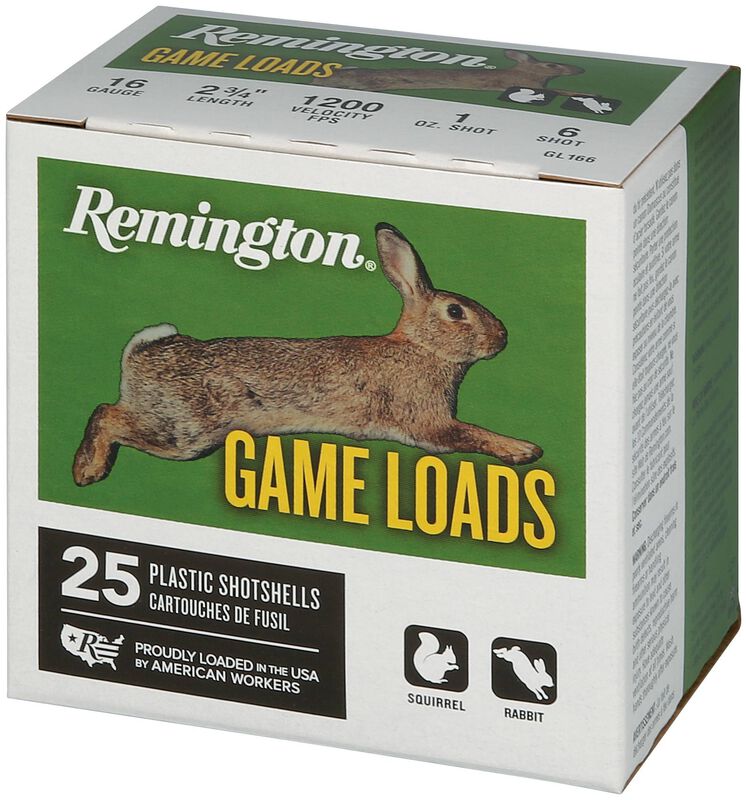 Game Load, 16 Gauge, 6 Shot, 2-3/4 in, 1 oz, 1200 fps