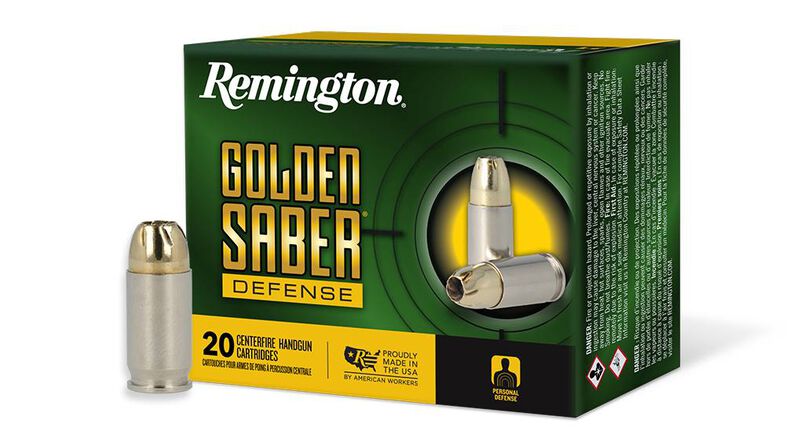 Golden Saber Defense, 380 Auto, 102 Grain, Brass Jacketed Hollow Point, 815 fps