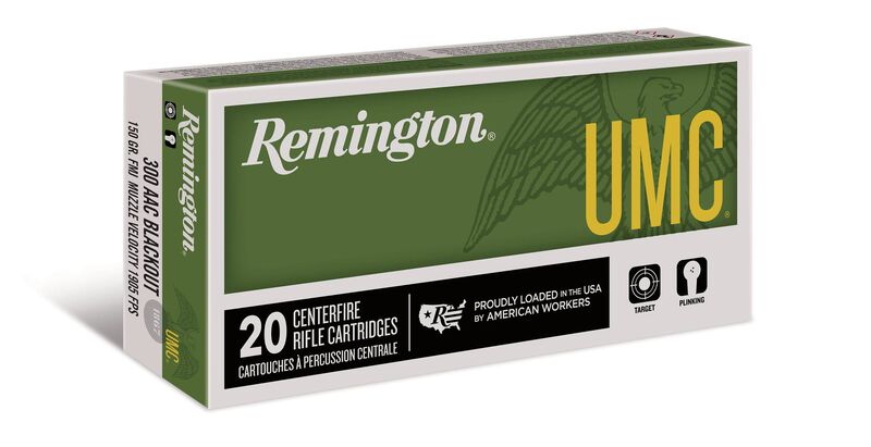 UMC Centerfire Rifle, 300 Blackout, 150 Grain, Full Metal Jacket, 1905 fps
