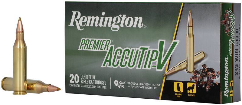 Premier AccuTip-V, 243 Win, 75 Grain, AccuTip-V, 3375 fps