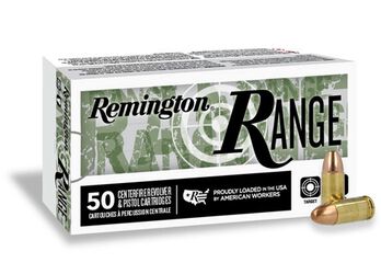 Remington Range, 9mm Luger, 124 Grain, Full Metal Jacket, 1110 fps