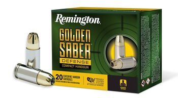 Golden Saber Defense Compact, 9mm Luger, 124 Grain, Brass Jacketed Hollow Point, 1020 fps