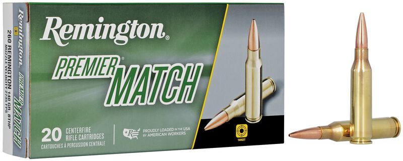 Premier Match, 260 Rem, 140 Grain, MatchKing Hollow Point, 2750 fps