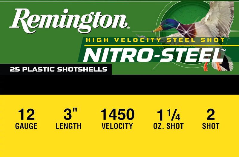 Nitro-Steel, 12 Gauge, 2 Shot, 3 in, 1 1/4 oz, 1450 fps