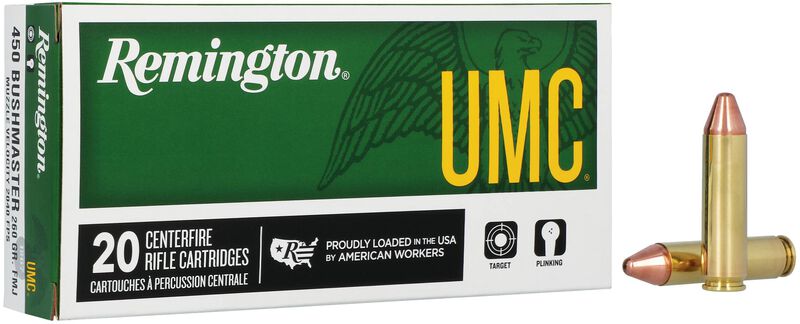 UMC Centerfire Rifle, 450 Bushmaster, 260 Grain, Full Metal Jacket, 2040 fps