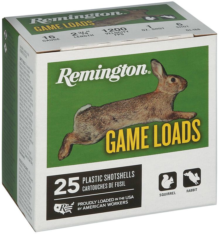 Game Load, 16 Gauge, 6 Shot, 2-3/4 in, 1 oz, 1200 fps