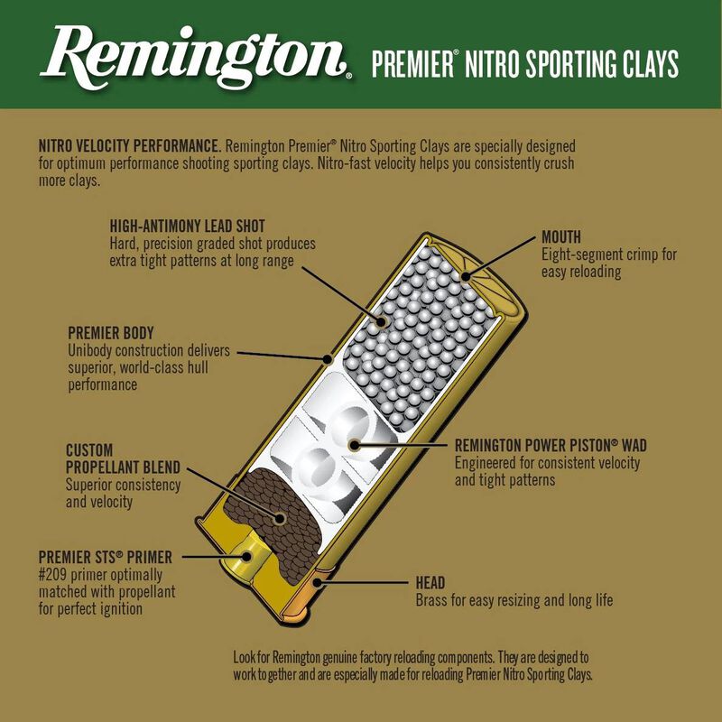 Premier Nitro Sporting Clays, 12 Gauge, 7.5 Shot, 2-3/4 in, 1 1/8 oz, 1300 fps