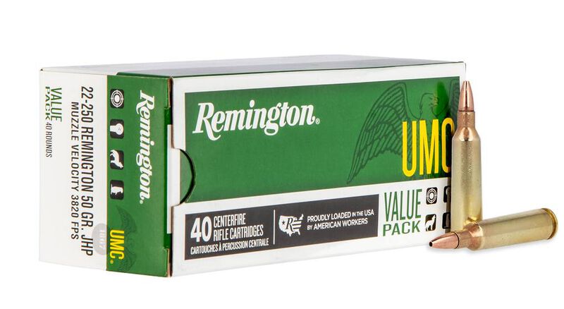 UMC Centerfire Rifle, 22-250 Rem, 50 Grain, Jacketed Hollow Point, 3820 fps
