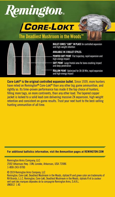 Core-Lokt, 300 Win Mag, 180 Grain, Pointed Soft Point Core Lokt, 2960 fps