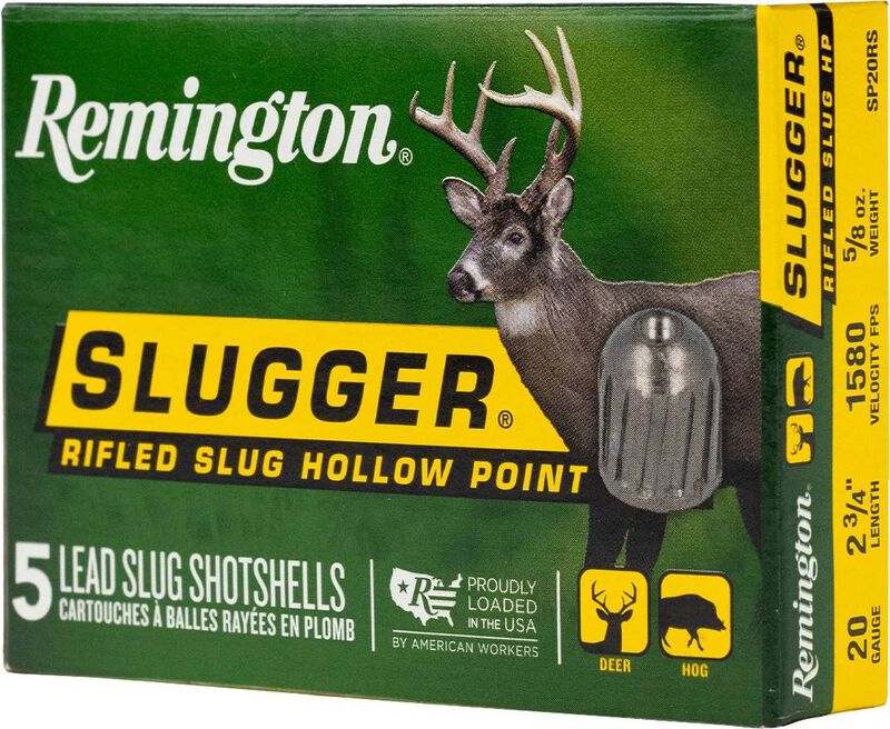 Slugger Rifled Slug, 20 Gauge, 383 Grain, 2-3/4 in, 1580 fps
