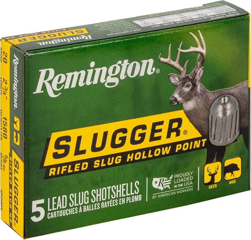 Slugger Rifled Slug, 20 Gauge, 383 Grain, 2-3/4 in, 1580 fps