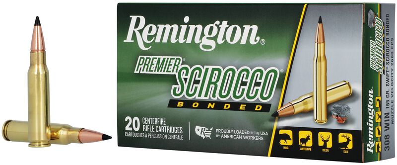 Premier Scirocco, 308 Win, 165 Grain, Swift Scirocco Bonded, 2680 fps