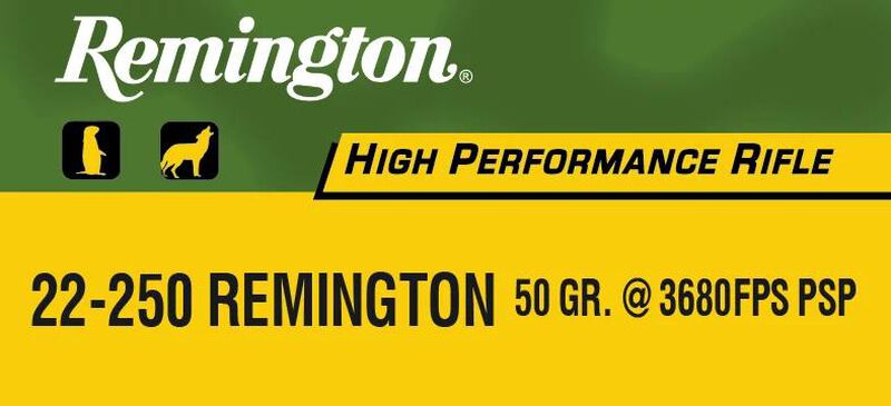 High Performance Rifle, 22-250 Rem, 55 Grain, Pointed Soft Point, 3680 fps