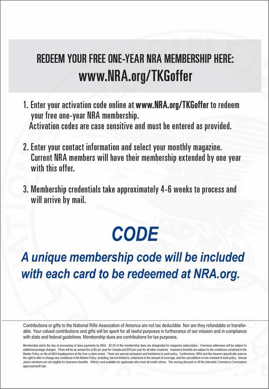 NRA Annual Membership Activation Postcard, Paper, 6 in. x 4 in., 1 Count