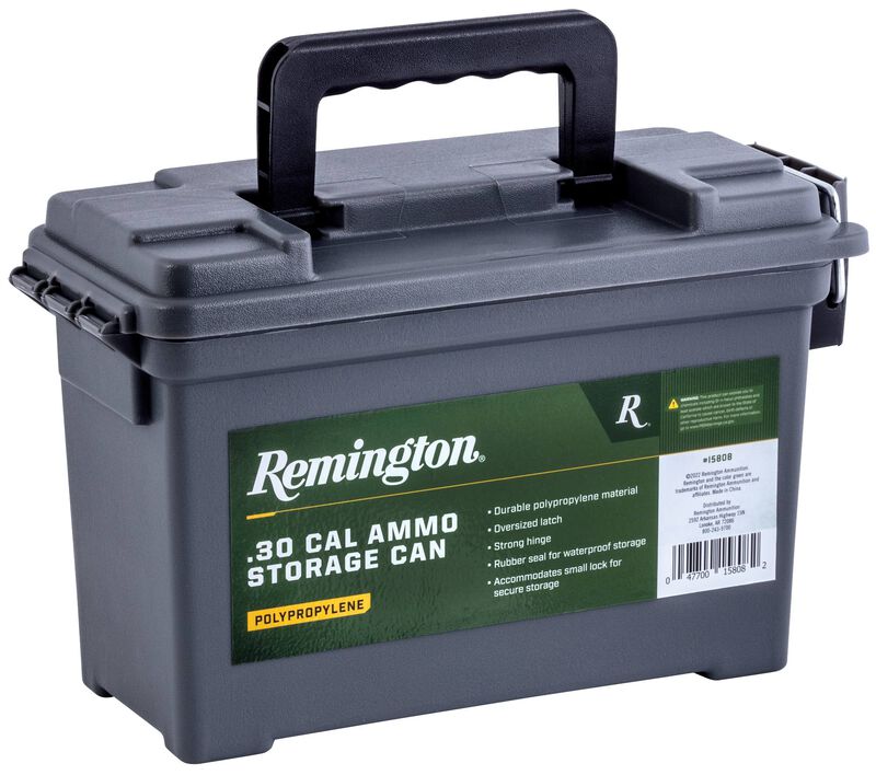 Remington Ammo Can, Gray, Plastic, 11 inch L x 7.5 inch H x 4 inch W