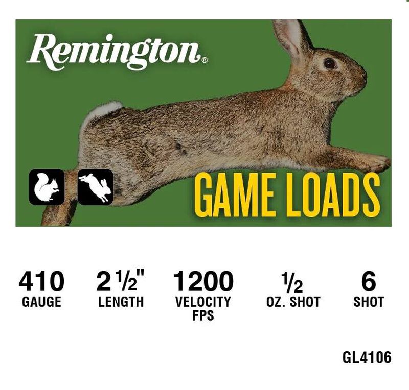 Game Load, 410 Bore, 6 Shot, 2-1/2 in, 1/2 oz, 1200 fps