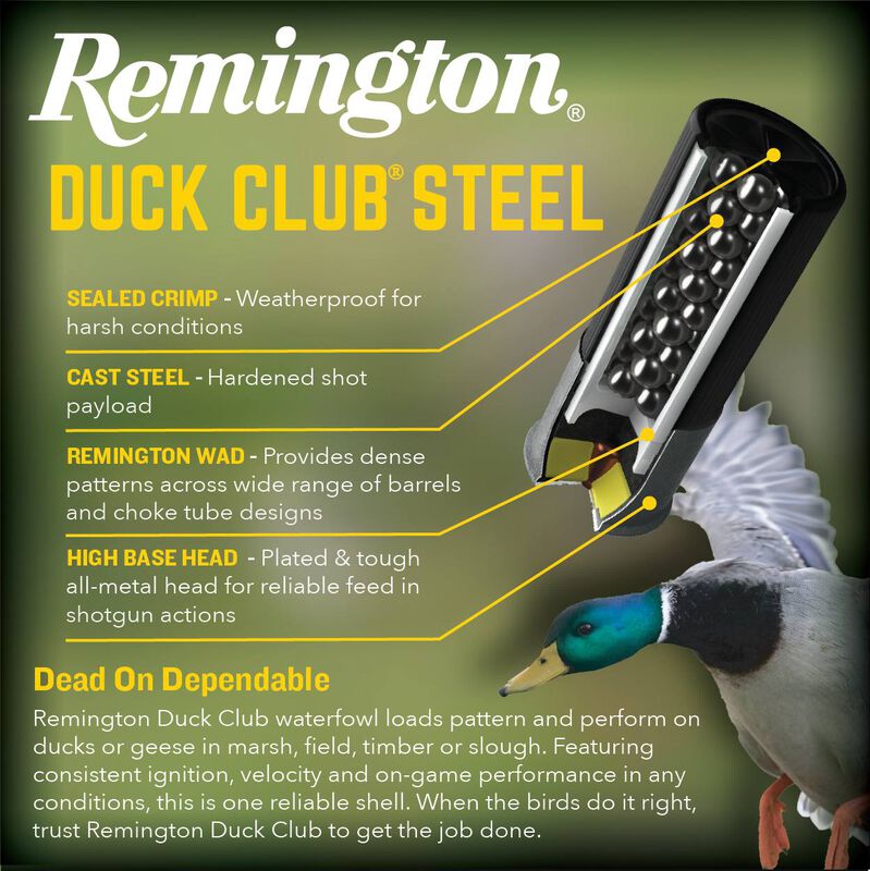 Duck Club Steel, 12 Gauge, 4 Shot, 3 in, 1 1/4 oz, 1400 fps
