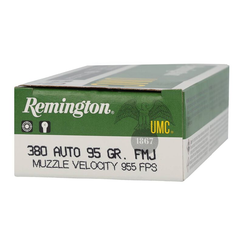 UMC Handgun, 380 Auto, 95 Grain, Full Metal Jacket, 955 fps