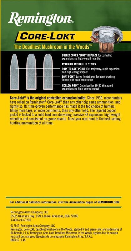 Core-Lokt, 243 Win, 100 Grain, Pointed Soft Point Core Lokt, 2960 fps