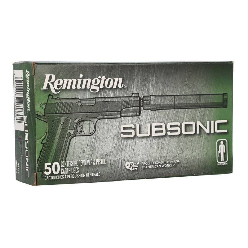 Subsonic Handgun, 45 Auto, 230 Grain, Flat Nose Enclosed Base, 830 fps