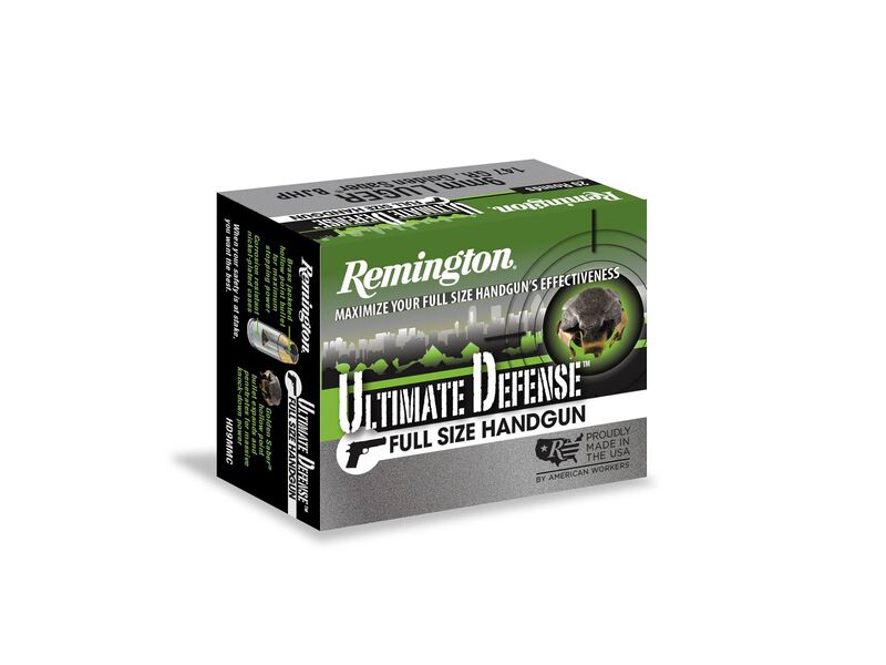 Ultimate Defense Handgun, 9mm Luger +P, 124 Grain, Brass Jacketed Hollow Point, 1180 fps