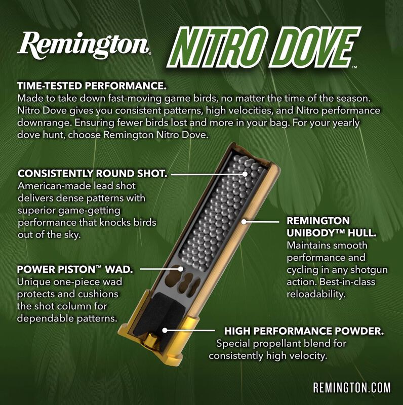 Nitro Dove, 20 Gauge, 8 Shot, 2-3/4 in, 1 oz, 1300 fps