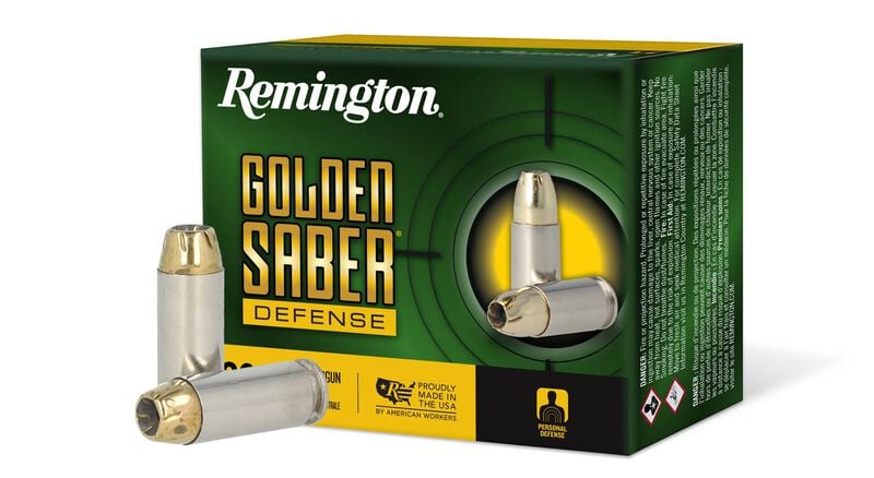 Golden Saber Defense, 10mm Auto, 180 Grain, Brass Jacketed Hollow Point, 1150 fps