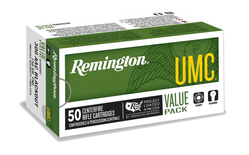 UMC Centerfire Rifle, 300 Blackout, 150 Grain, Full Metal Jacket, 1905 fps