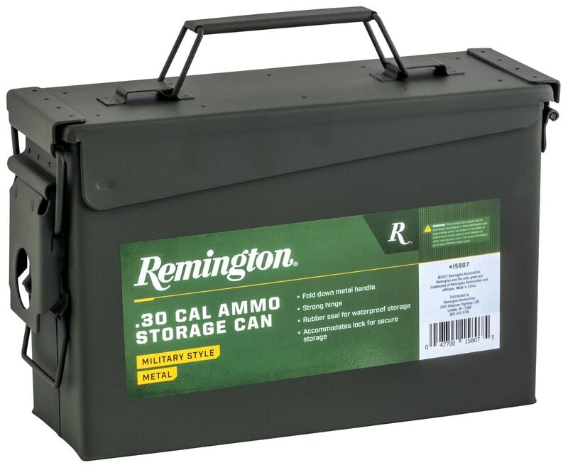 Remington Ammo Can - Metal, Green, 11 inch L x 7.5 inch H x 4 inch W