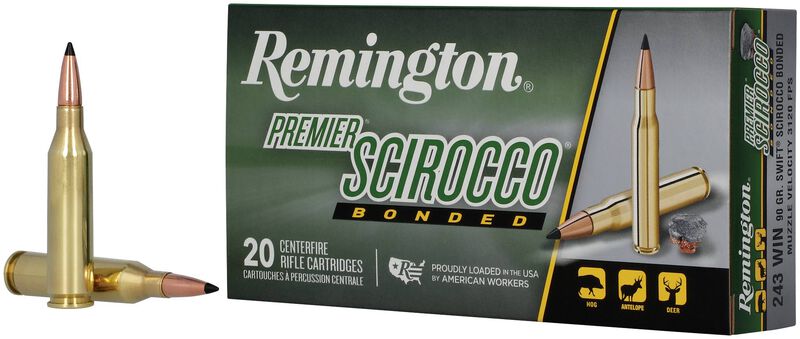 Premier Scirocco, 243 Win, 90 Grain, Swift Scirocco Bonded, 3120 fps