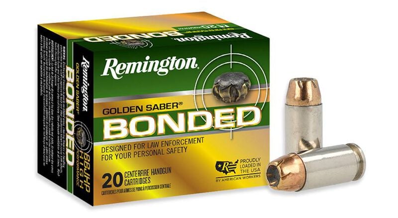 Golden Saber Bonded, 40 S&amp;W, 165 Grain, Bonded Brass Jacketed Hollow Point, 1150 fps