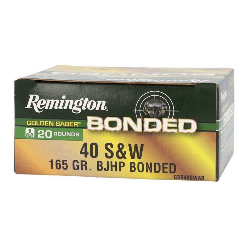 Golden Saber Bonded, 40 S&amp;W, 165 Grain, Bonded Brass Jacketed Hollow Point, 1150 fps