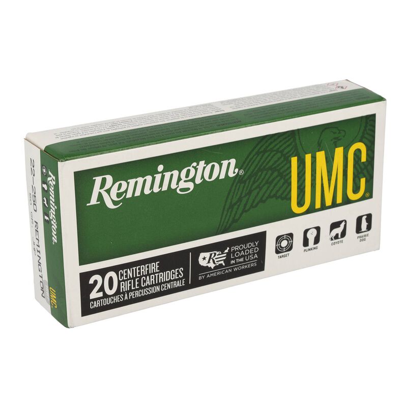 UMC Centerfire Rifle, 22-250 Rem, 50 Grain, Jacketed Hollow Point, 3820 fps