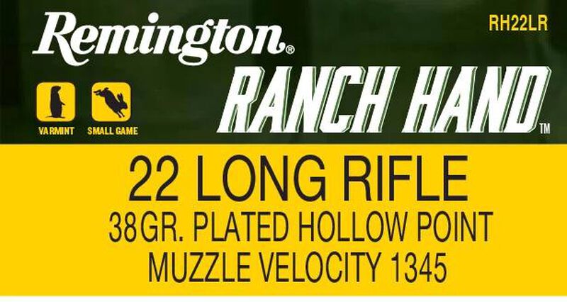 Ranch Hand, 22 LR, 38 Grain, Copper Plated Hollow Point, 1340 fps