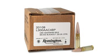 UMC Centerfire Rifle, 300 Blackout, 220 Grain, Open Tip Flat Base, 940 fps